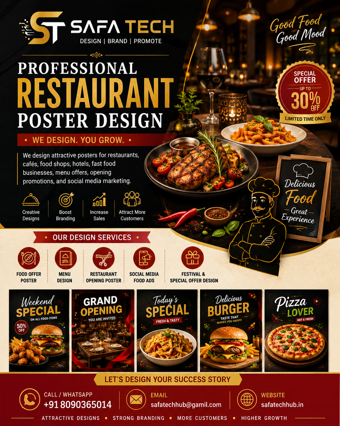 SAFA TECH business poster design sample